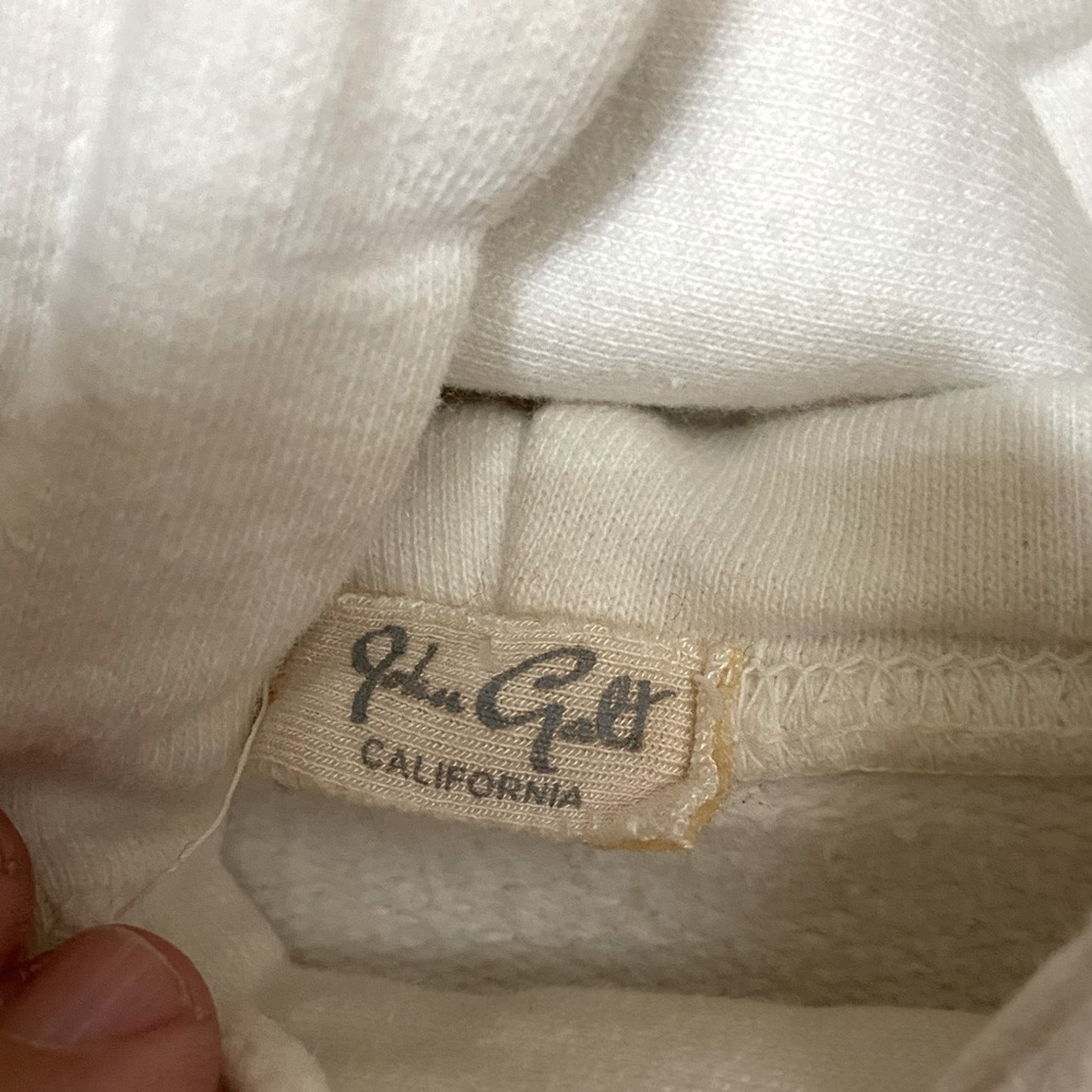 Retro John Galt Brandy Melville White & Ref Flame Sleeves Hoodie OS - Picture 4 of 9